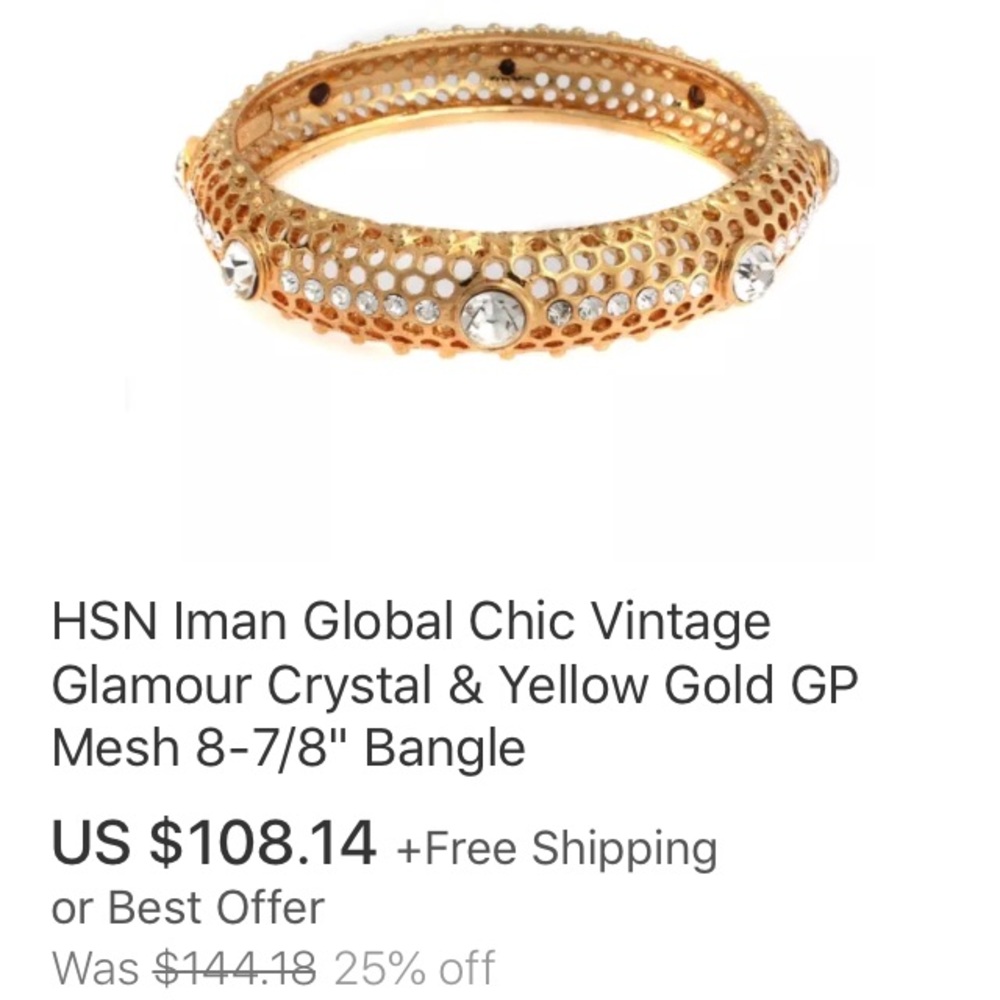 Iman Global Chic Mesh Bracelet. Bangle.